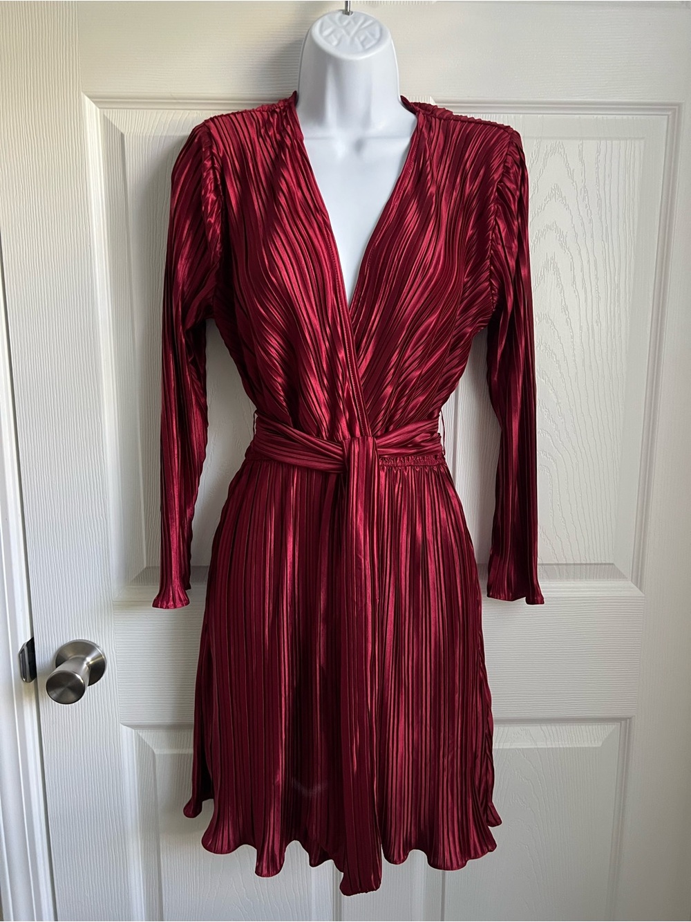 BURU Pleated Plissé Wrap Dress